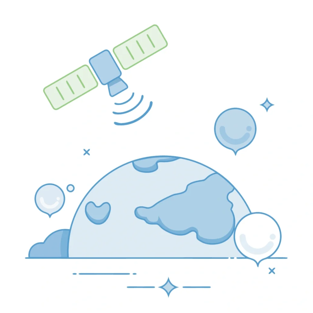 GPS tracker receiving timing signals from navigation satellites